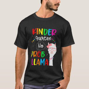 Back To School Kindergarten No Prob Llama Teacher T-Shirt