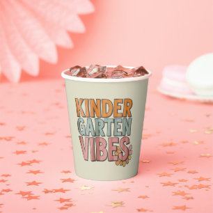 Back to School Kindergarten Pre K First Grade Paper Cups