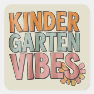 Back to School Kindergarten Pre K First Grade  Square Sticker