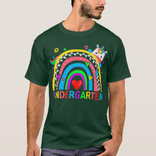 Back To School Kindergarten Rainbow Unicorn Teache T-Shirt