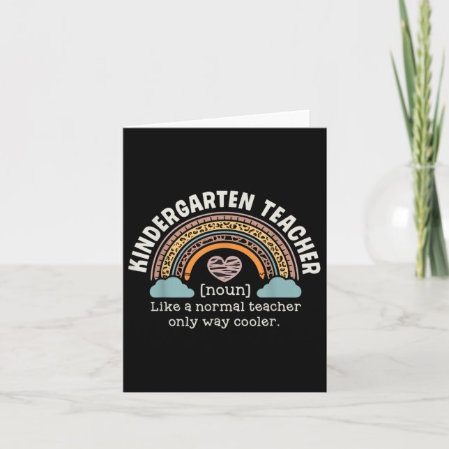 Back To School Kindergarten Teacher Funny Leopard  Card (Front)