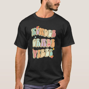 Back To School Kindergarten Vibes Retro Teacher Fl T-Shirt