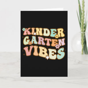 Back To School Kindergarten Vibes Retro Teacher Wo Card
