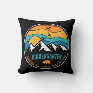 Back To School Kindergarten Where The Adventure Be Throw Pillow