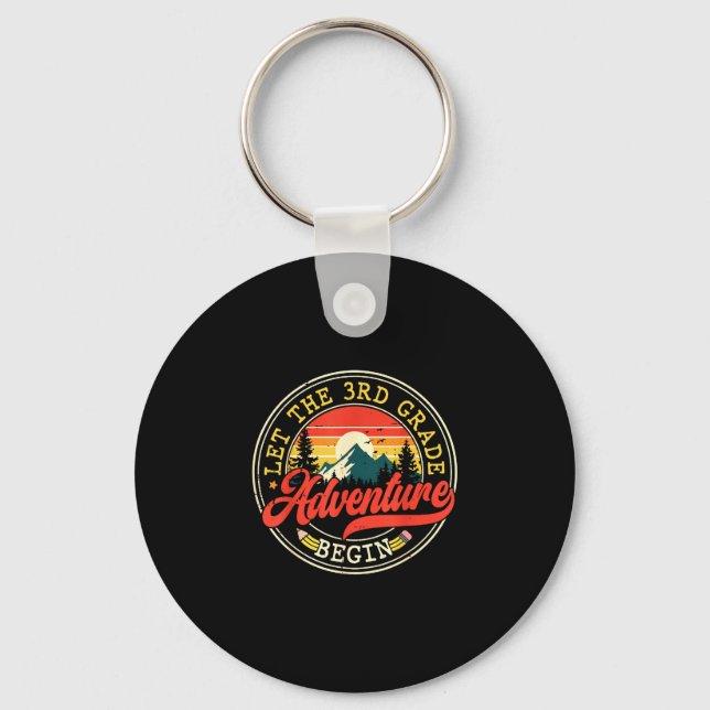 Back to school let the third 3rd grade adventure keychain (Front)