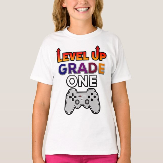 Back to School Level Up Grade One T-Shirt (Front)