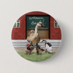 Back to School, Little Ducks! 2 Inch Round Button
