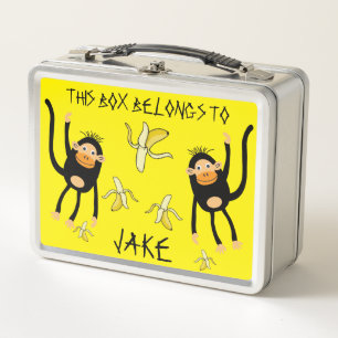 Back To School Little Monkey Metal Lunch Box