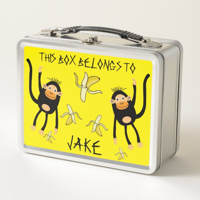 Back To School Little Monkey Metal Lunch Box (Front)