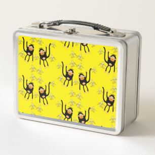 Back To School Little Monkey Metal Lunch Box