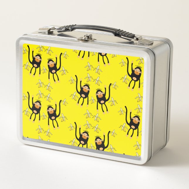 Back To School Little Monkey Metal Lunch Box (Front)
