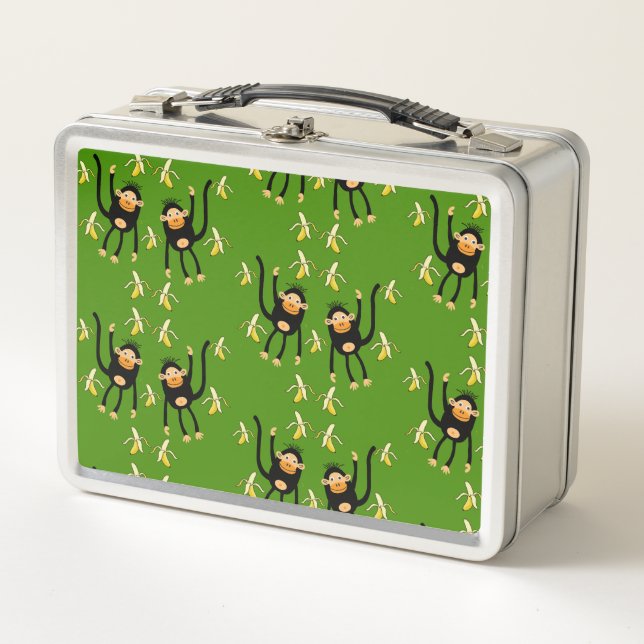  Back To School Little Monkey Metal Lunch Box (Front)