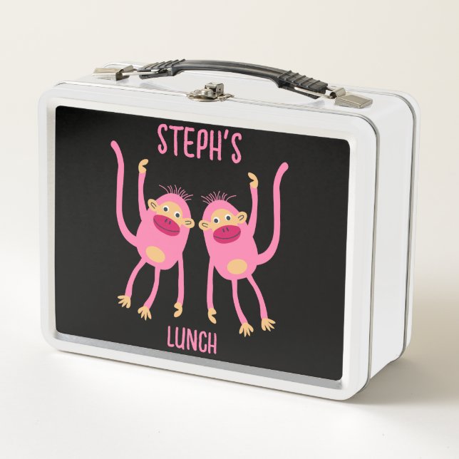 Back To School Little Monkey Metal Lunch Box (Front)