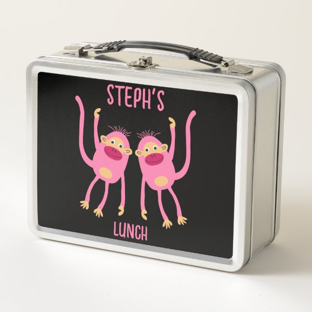 Back To School Little Monkey Metal Lunch Box (Front)
