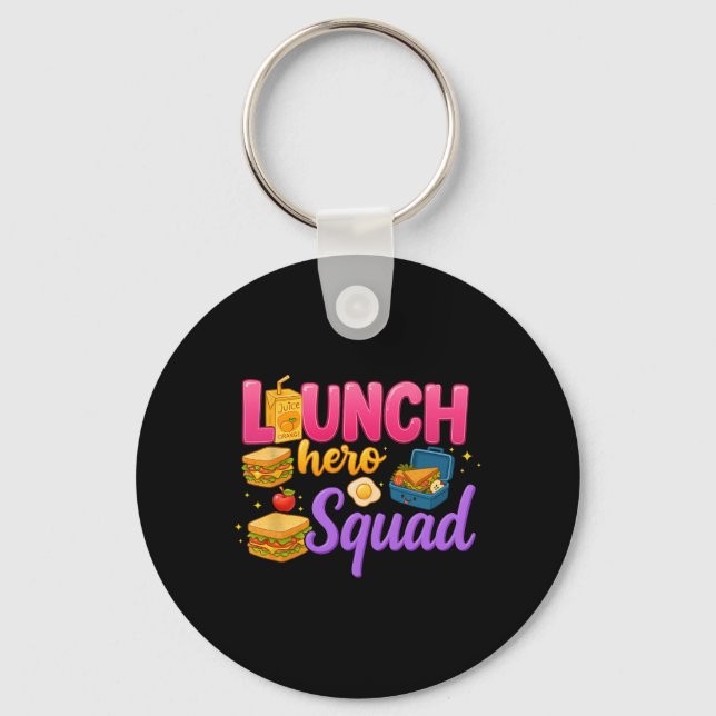 Back To School Lunch Lady Squad Lunch Hero Squad P Keychain (Front)