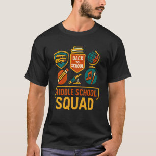 Back to School Middle School Squad Cute Womans Tea T-Shirt