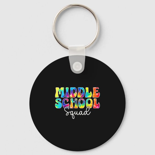 Back to school middle school squad team teacher keychain (Front)