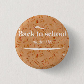 Back to School Mode On Doodle Typography 1 Inch Round Button
