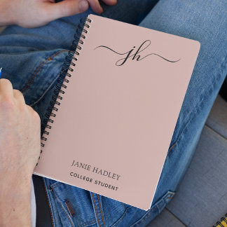 Back To School Monogram Script Name Notebook