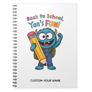 Back to School Monster | Cute Blue Creature  Notebook