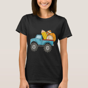 Back To School Monster Truck Baseball Football Bas T-Shirt
