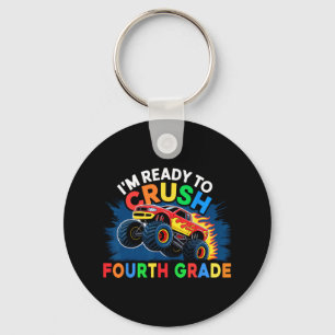 Back To School Monster Truck Boys First Day Of Fou Keychain