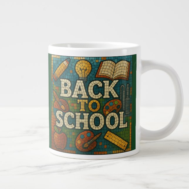 Back to school mosaic style large coffee mug (Right)