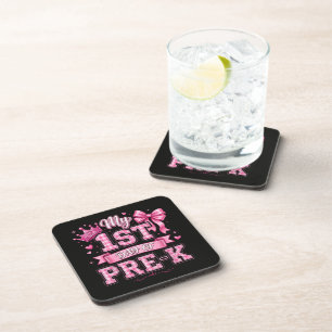 Back to School My 1st Day of Pre-K Pink Bow Girls  Coaster