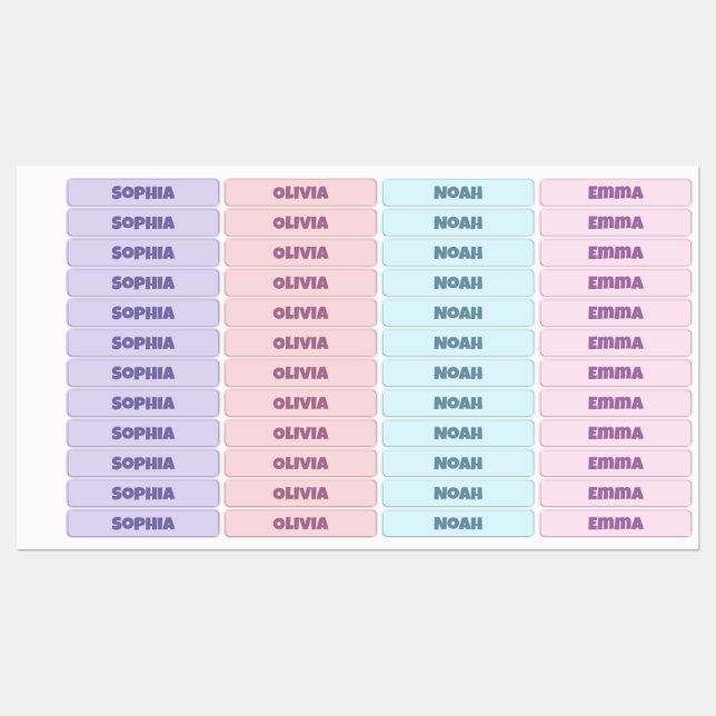 Back to School Name Labels for Kids Clothes (Sheet)