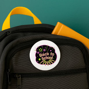 Back to School Neon Pop Art Bright Classroom 3 Inch Round Button