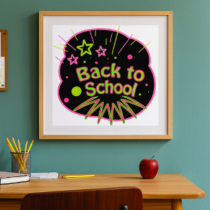 Back to School Neon Pop Art Bright Classroom Poster