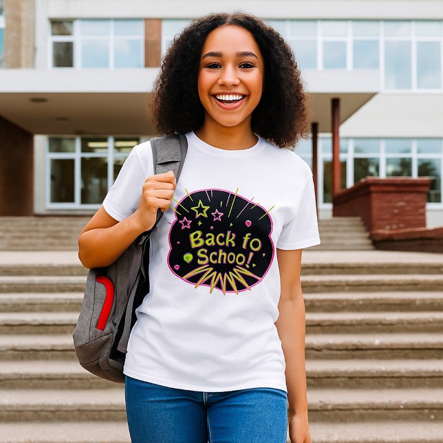 Back to School Neon Pop Art Bright Classroom T-Shirt (Creator Uploaded)