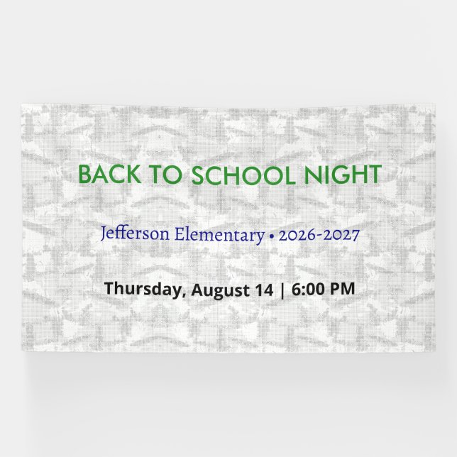 Back to School Night Vinyl Banner – Custom School  (Horizontal)