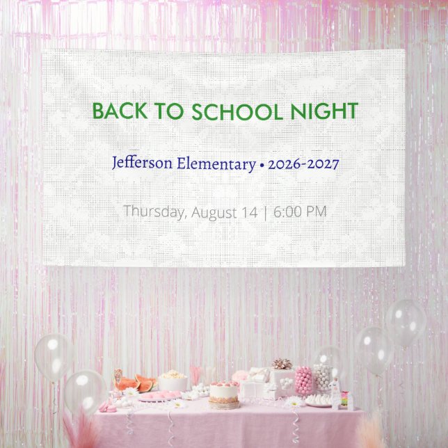 Back to School Night Vinyl Banner – Custom School  (Party)