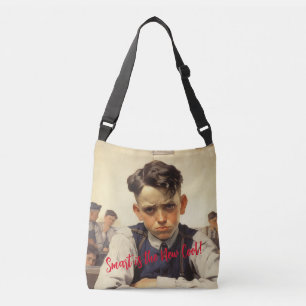Back to school Norman Rockwell drawings style Crossbody Bag