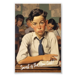 Back to school Norman Rockwell drawings style Photo Print