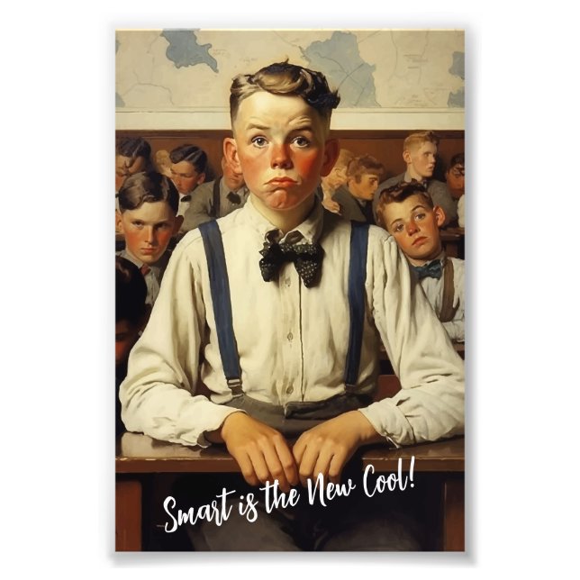 Back to school Norman Rockwell drawings style Photo Print (Front)