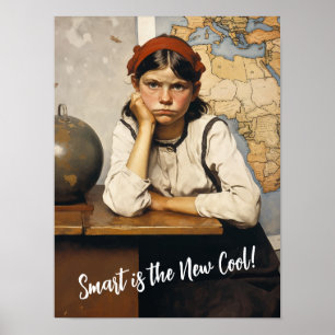 Back to school Norman Rockwell drawings style Poster