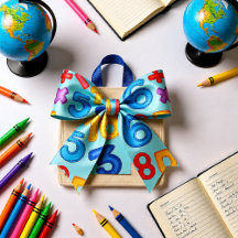Back to school numbers in light blue background