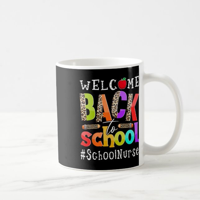 Back To School Nurse First Day Of School Leopard  Coffee Mug (Right)