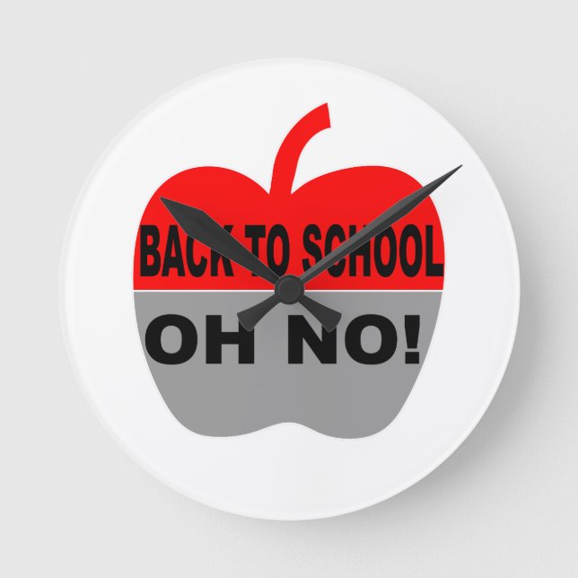 Back To School Oh No Round Clock (Front)