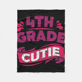 Back To School Outfit For Girls - 4th Grade Fleece Blanket