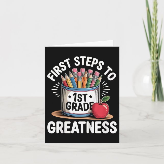 Back To School Outfit For Kids, Girls, Students. 1 Card (Front)