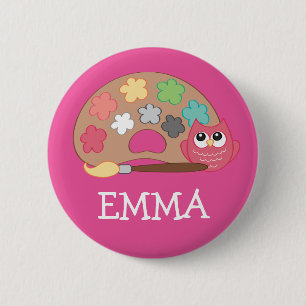 Back to School OWL Name Backpack Pin Button