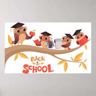 Back To School Owls Poster