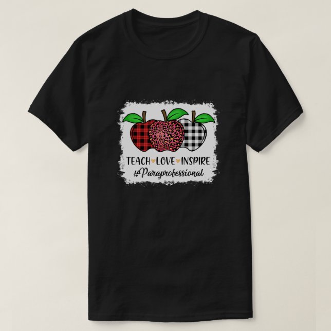 Back To School Para Paraprofessional Teacher Leopa T-Shirt (Design Front)