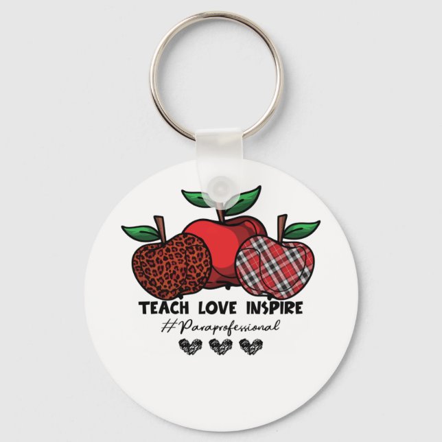 Back To School Paraprofessional For Teacher Keychain (Front)
