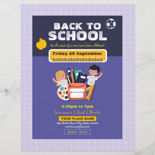 Back to School Party Flyer (Front)