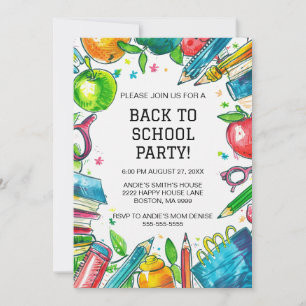 Back to School Party Invitation