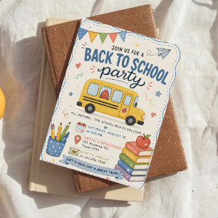 Back to school party invitation